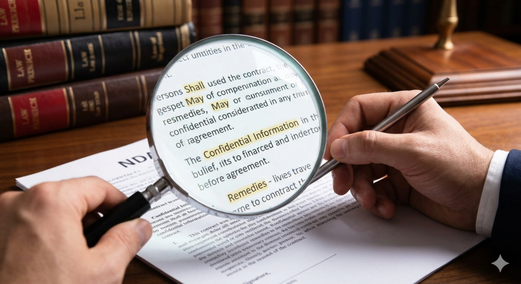 NDA clause interpretation showing contract language analysis